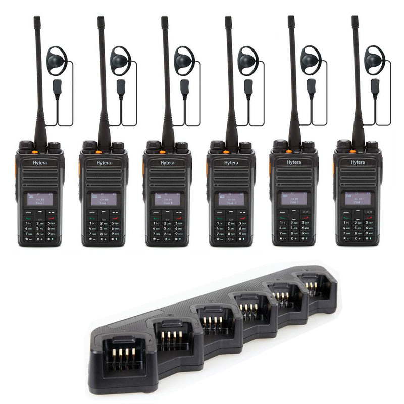 Hytera PD485 - SIX PACK including chargers & earpieces