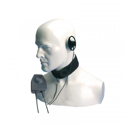 D' Shaped Earpiece, Throat Microphone with Large In-Line PTT (for HT & HT ATEX Series)