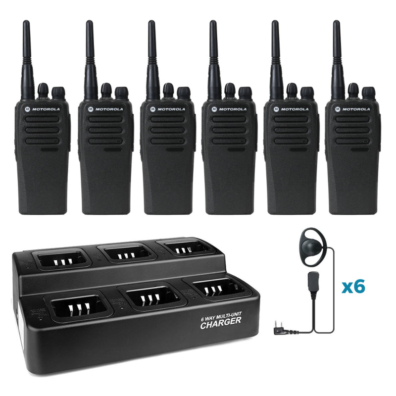 Motorola DP1400 - SIX PACK including charger & earpieces