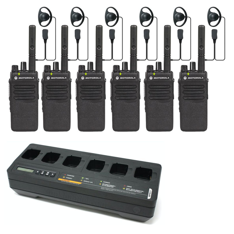 Motorola DP2400e - SIX PACK including charger & earpieces