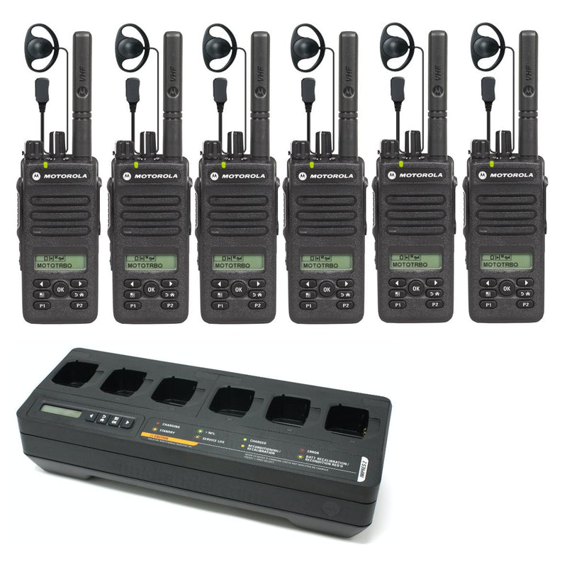 Motorola DP2600e - 6 PACK including charger & earpieces