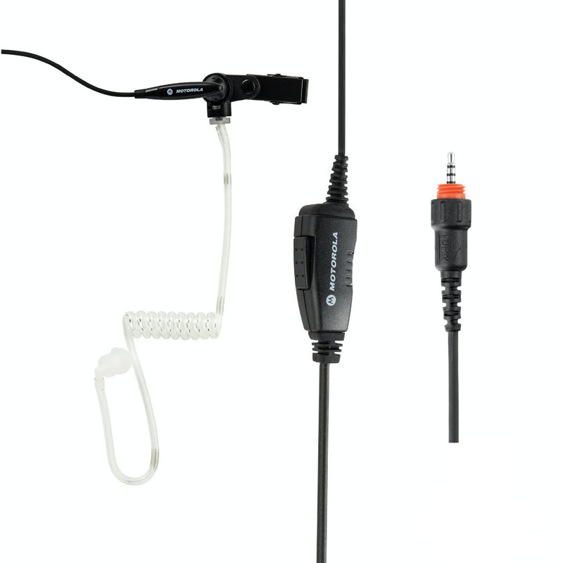 Covert acoustic tube earpiece with inline PTT mic (for CLP446 Series)