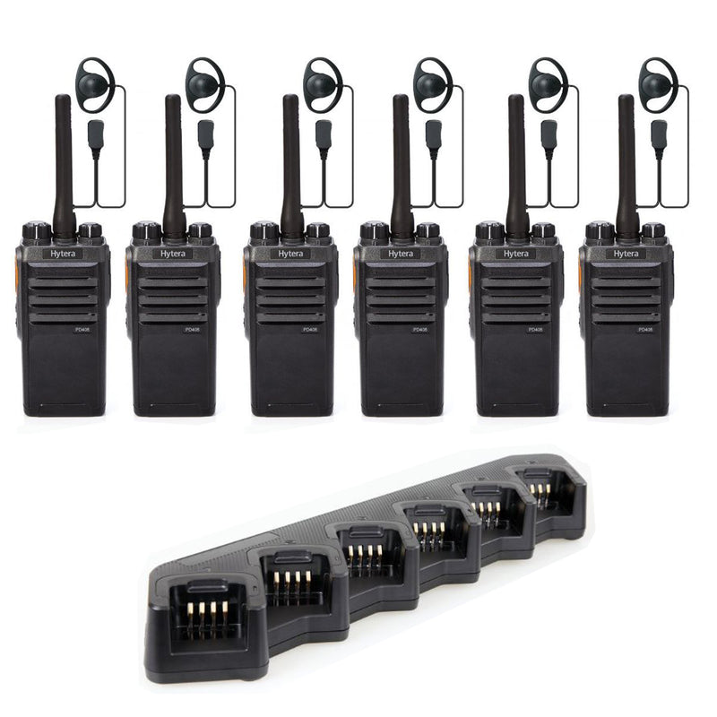 Hytera PD405 - SIX PACK including chargers & earpieces