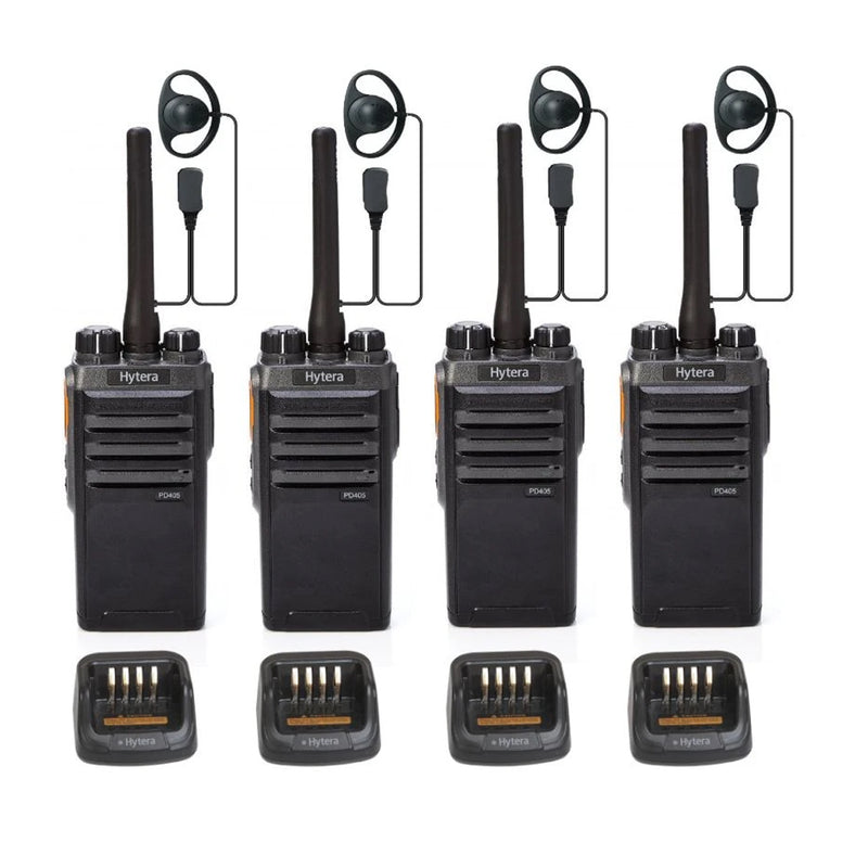 Hytera PD405 - QUAD PACK including chargers & earpieces
