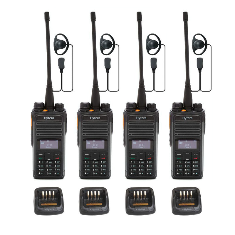 Hytera PD485 - QUAD PACK including chargers & earpieces