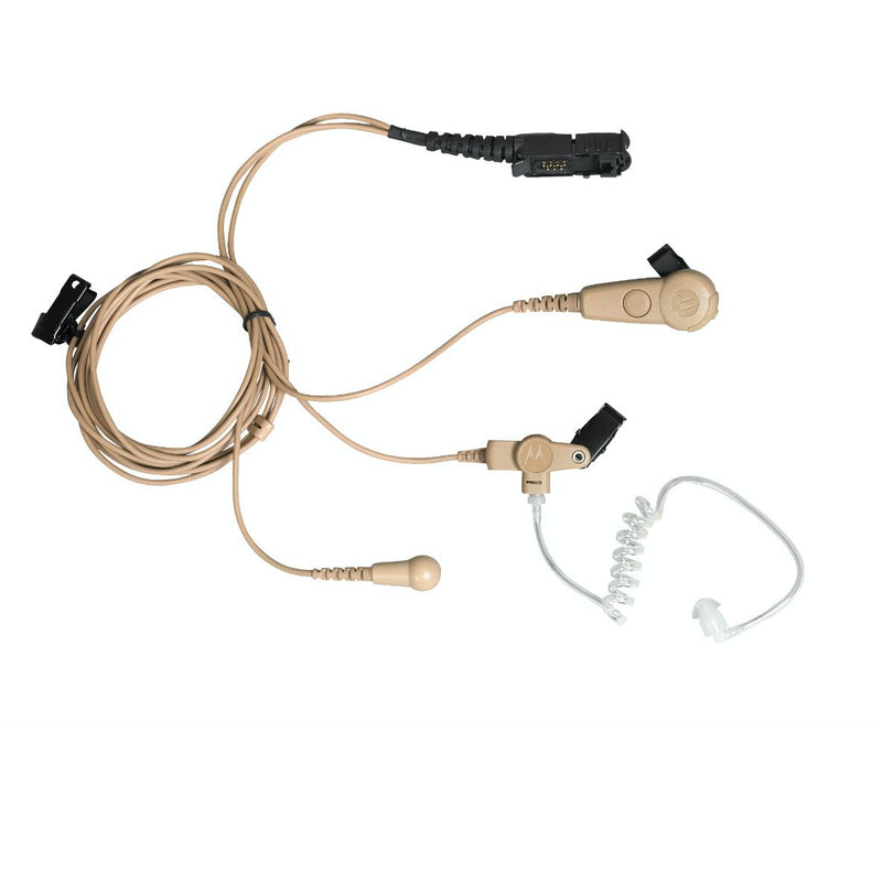 3-Wire Earpiece with Mic and PTT - Beige (DP2000e & DP3000e)