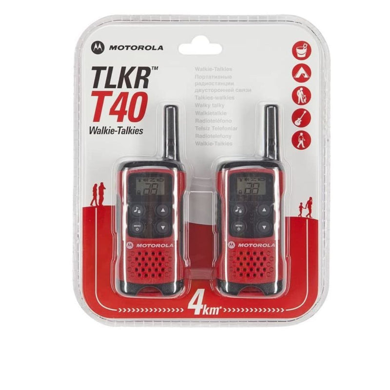 Motorola T40 Walkie Talkies - RED Twin Pack