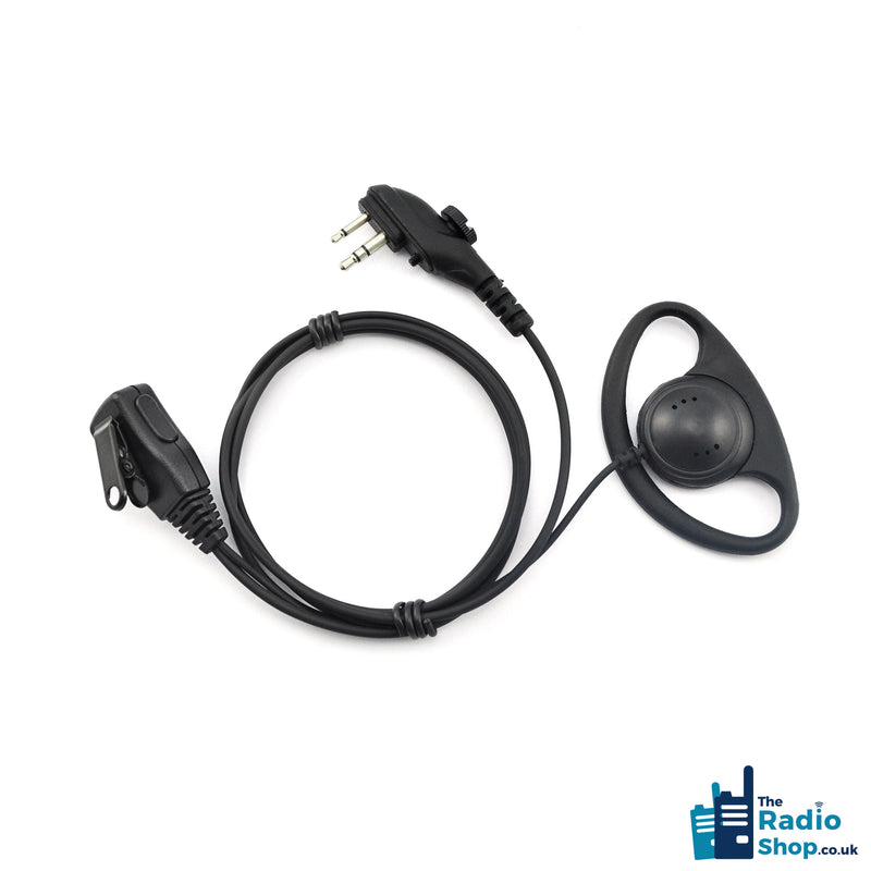 Value Range 2-wire D-Shell earpiece with Mic & PTT (for PD4 & PD5 Series)