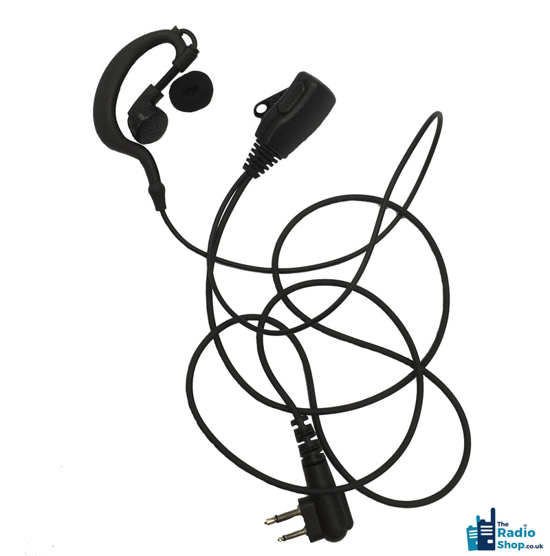 Value Range 2-wire G-Shape Earpiece with Mic & PTT (for DP1000 & R2 Series)