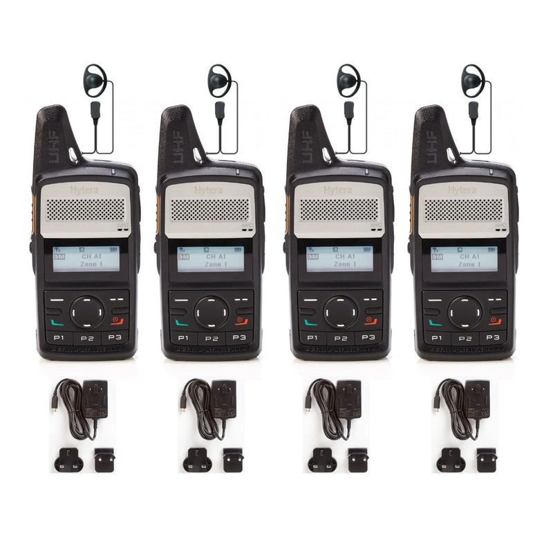 Hytera PD365 - QUAD PACK including chargers & earpieces