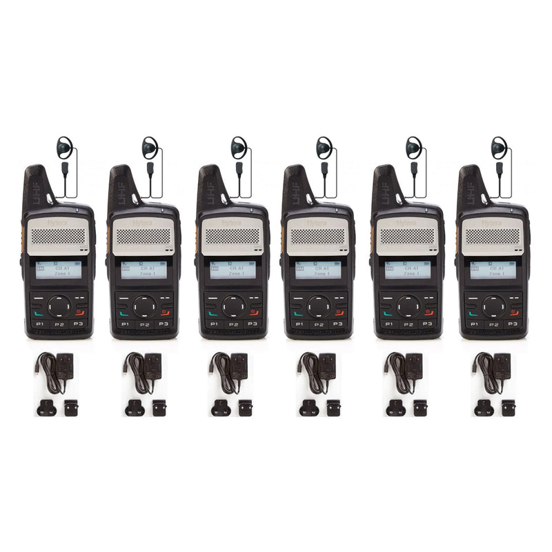 Hytera PD365LF SIX PACK with Chargers & Earpieces